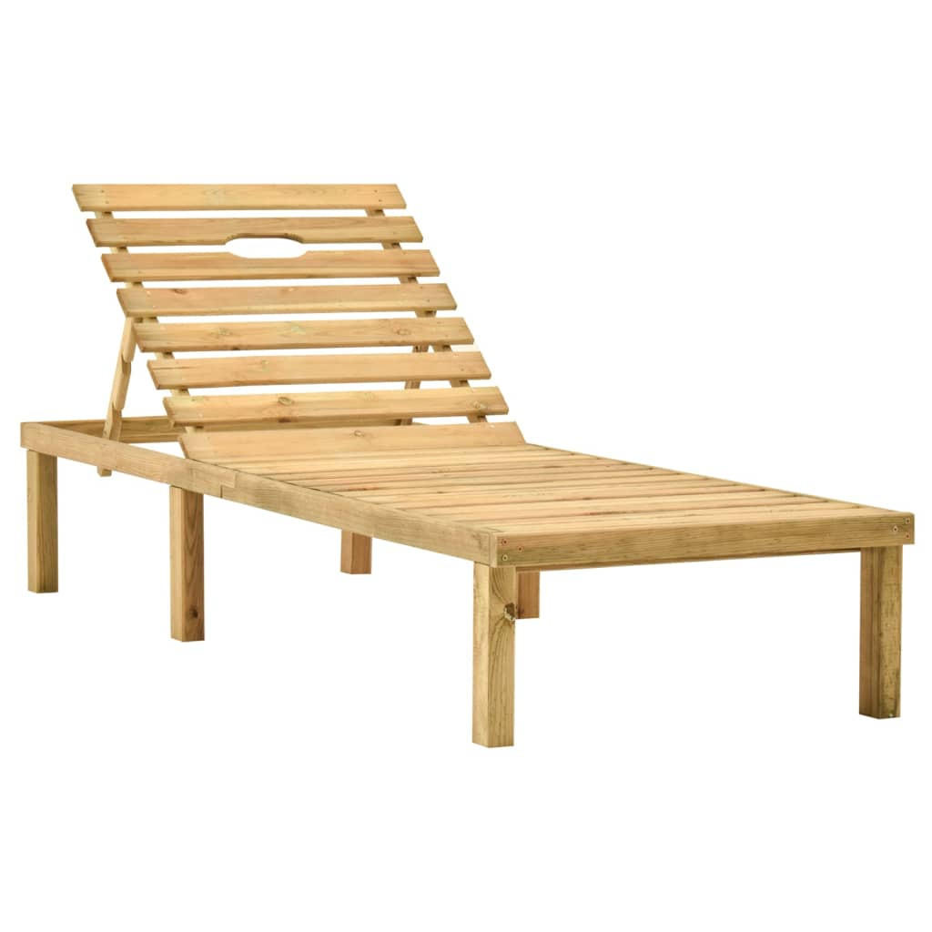 SONNENLIEGE Kiefernholz Imprägniert - Braun, Holz (70/77/200cm) - furnicato