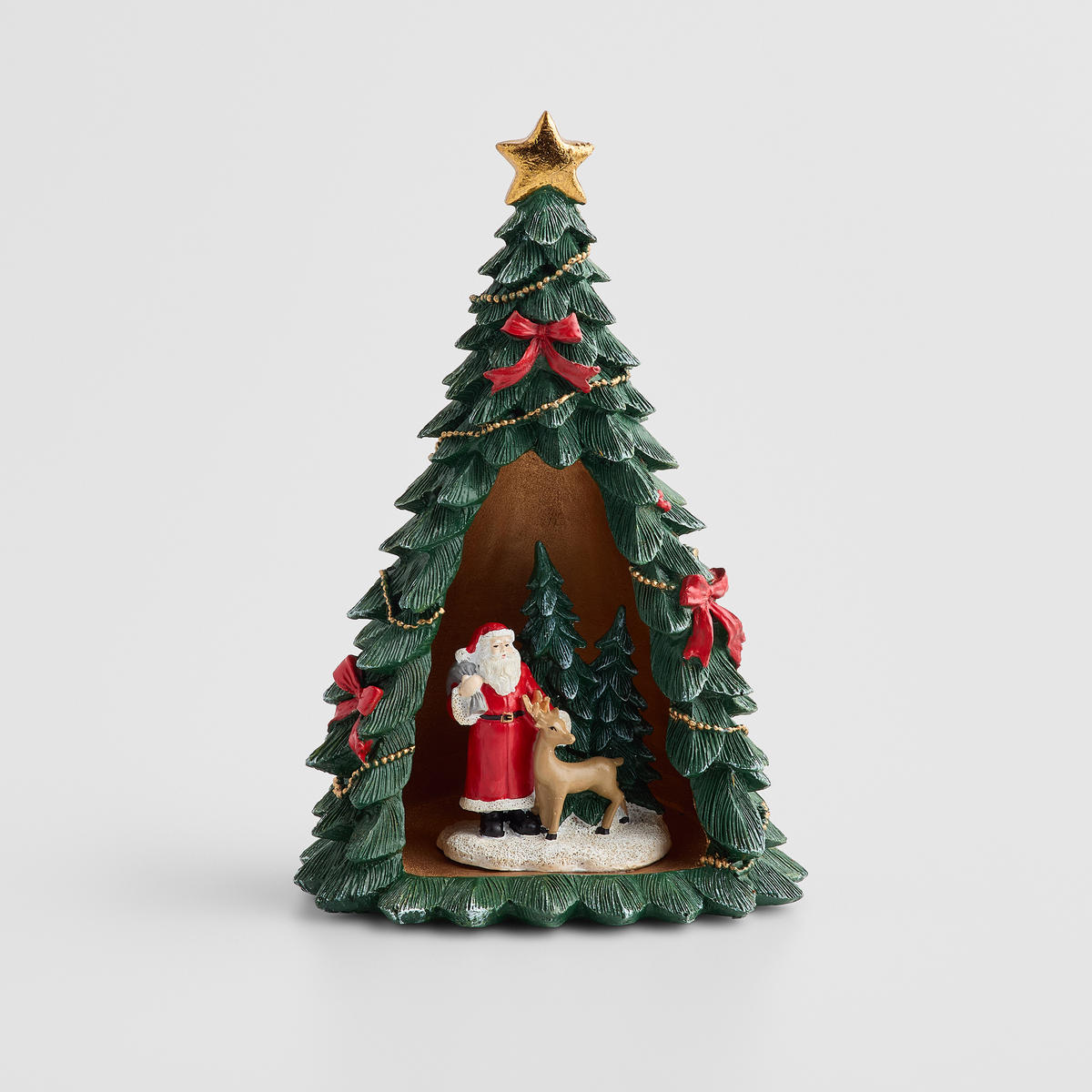 DEKOFIGUR Led WINTERSTORY, 24.5 x 15.5 cm, Grün, Beleuchtet Weihnachtsfigur, Weihnachtsdeko, Deko Wohnzimmer, Winter Christmas, XMAS Geschenk - Grün, Kunststoff (15.5/24.5/15.5cm) - home&you