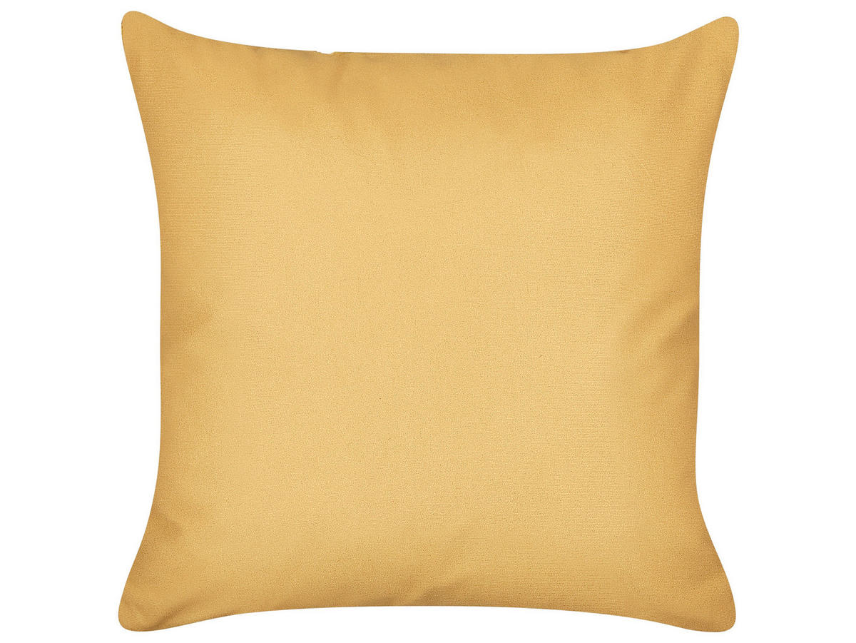 DEKOKISSEN 2er-Set Gelb 45/45 cm Astrantia - Gelb, Textil (45/45cm) - Beliani
