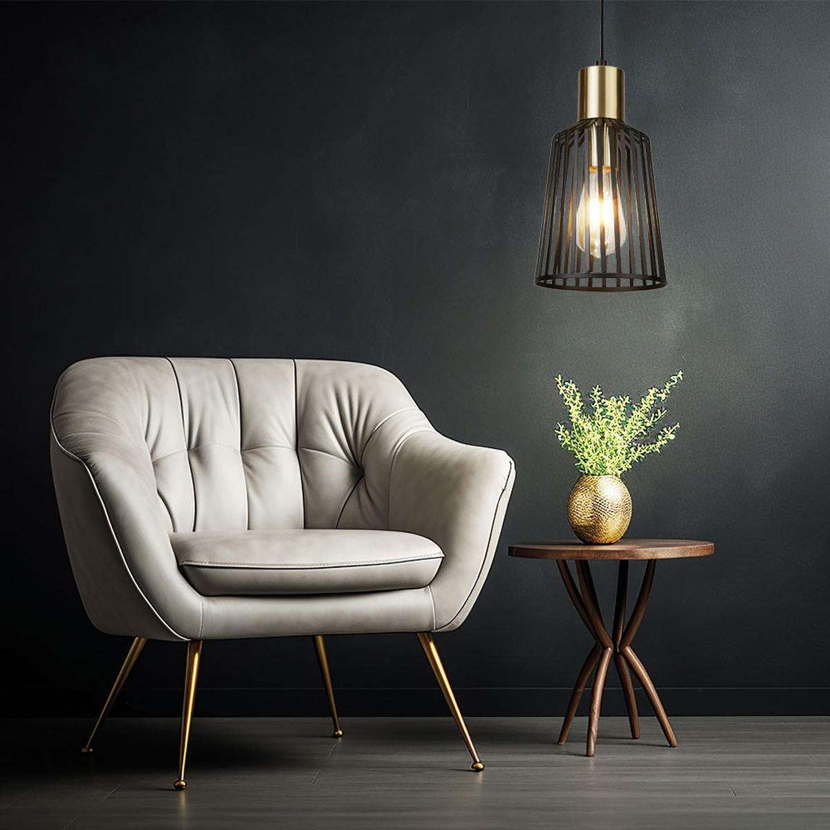 HÄNGELEUCHTE Gitteroptik Schwarz - Schwarz, Metall (16/16/156cm) - SearchLight