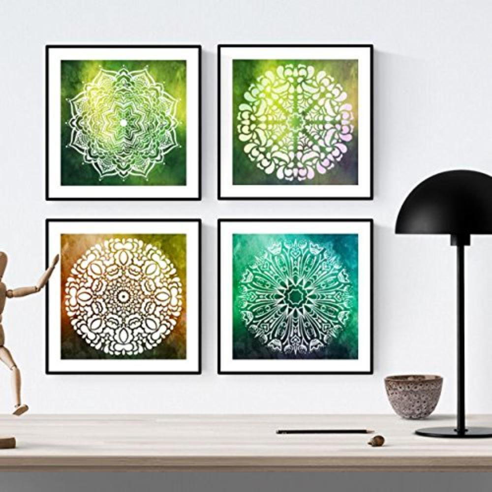 POSTER Set mit 4 Mandalas Balance 20x20cm Rahmenlos - Klar, Papier (20/3cm) - Nacnic
