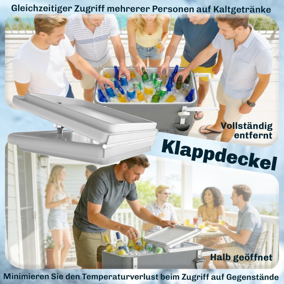 SERVIERWAGEN DE-41491 84/38/83 cm, 56L, Flaschenöffner Grau - Grau, Kunststoff (84/83/38cm) - ComfortXL