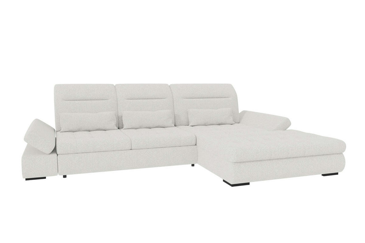 ECKSOFA Toscana Plus Strukturstoff inkl. Schlaffunktion - Creme, Textil (300/179cm) - 99rooms