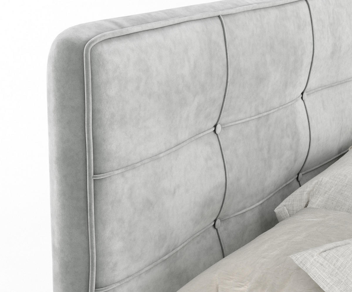 BOXSPRINGBETT Semplice Hellgrau 140/200 cm - Hellgrau/Schwarz, Holz/Holzwerkstoff (140/200cm) - Maison de Reve