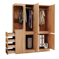 KLEIDERSCHRANK 140/170/40 cm Holzfarbe aus Kiefernholz mit Schubladen - Nussbaumfarben, Holzwerkstoff (40/170/140cm) - OKMYHOME