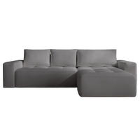 ECKSOFA Portland Dunkelgrau Links - Dunkelgrau, Holz/Kunststoff (165/250cm) - Graingold