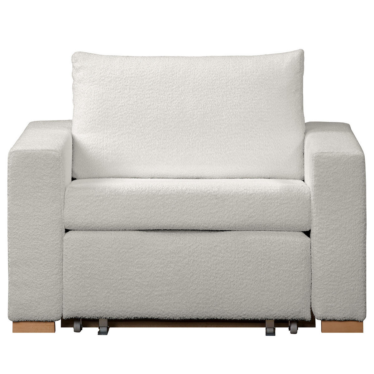 SCHLAFSESSEL - Buchefarben/Hellgrau, Buchenholz/Textil (110/90/90cm) - home24