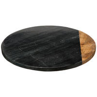DREHTELLER Marmor Geom Hygge Schwarz 30/30/3,8 cm - Schwarz, Stein (30/3.8/30cm) - Secret de Gourmet