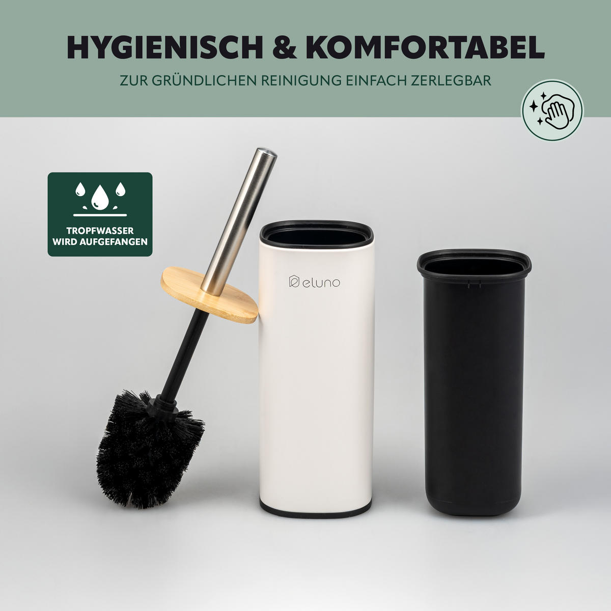 BADEZIMMER-SET FRAMURA 2tlg., weiß - Weiß, Metall (18.5/27.5/23cm) - eluno
