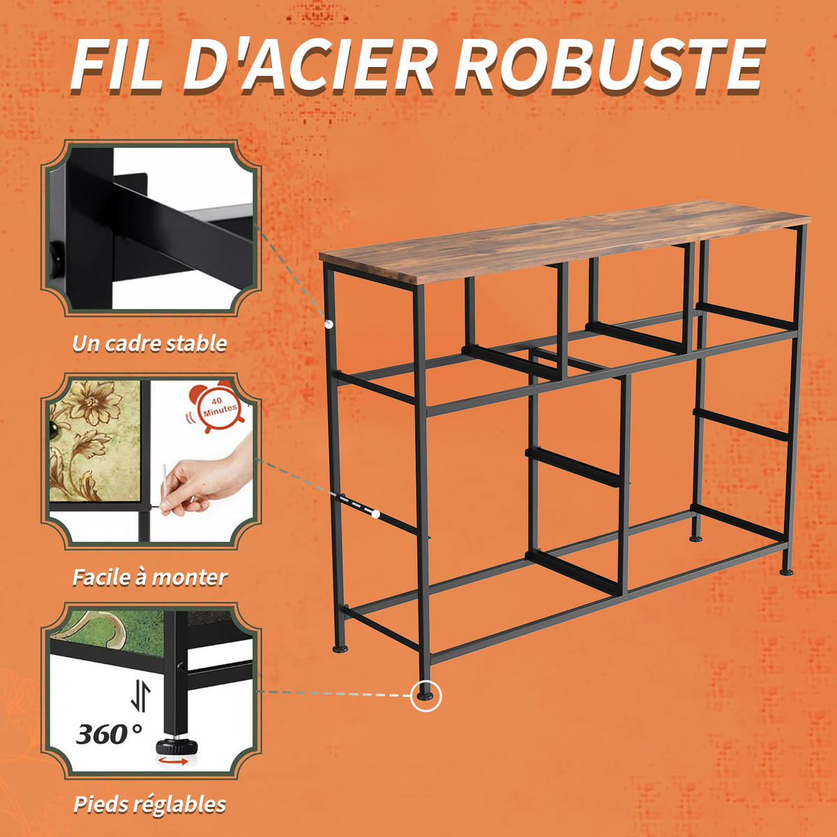 KOMMODE mit 7 Schubladen Metallgestell Stoff Kommode - Multicolor, Holz (30/78/100cm)