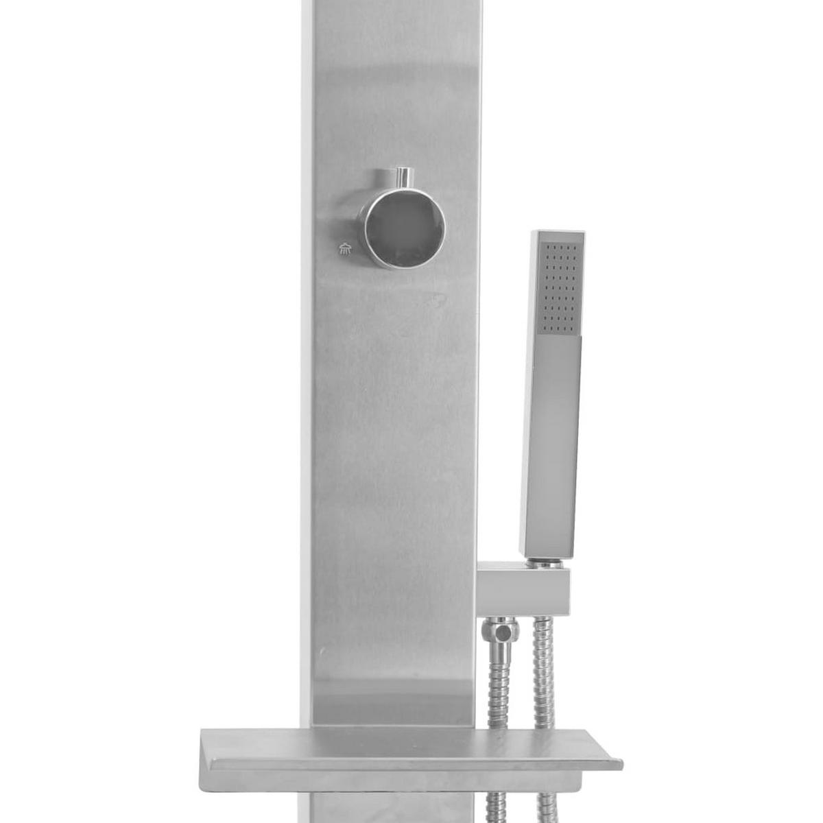 GARTENDUSCHE Edelstahl Gerade - Silberfarben, Metall (10/210/6.5cm) - vidaXL