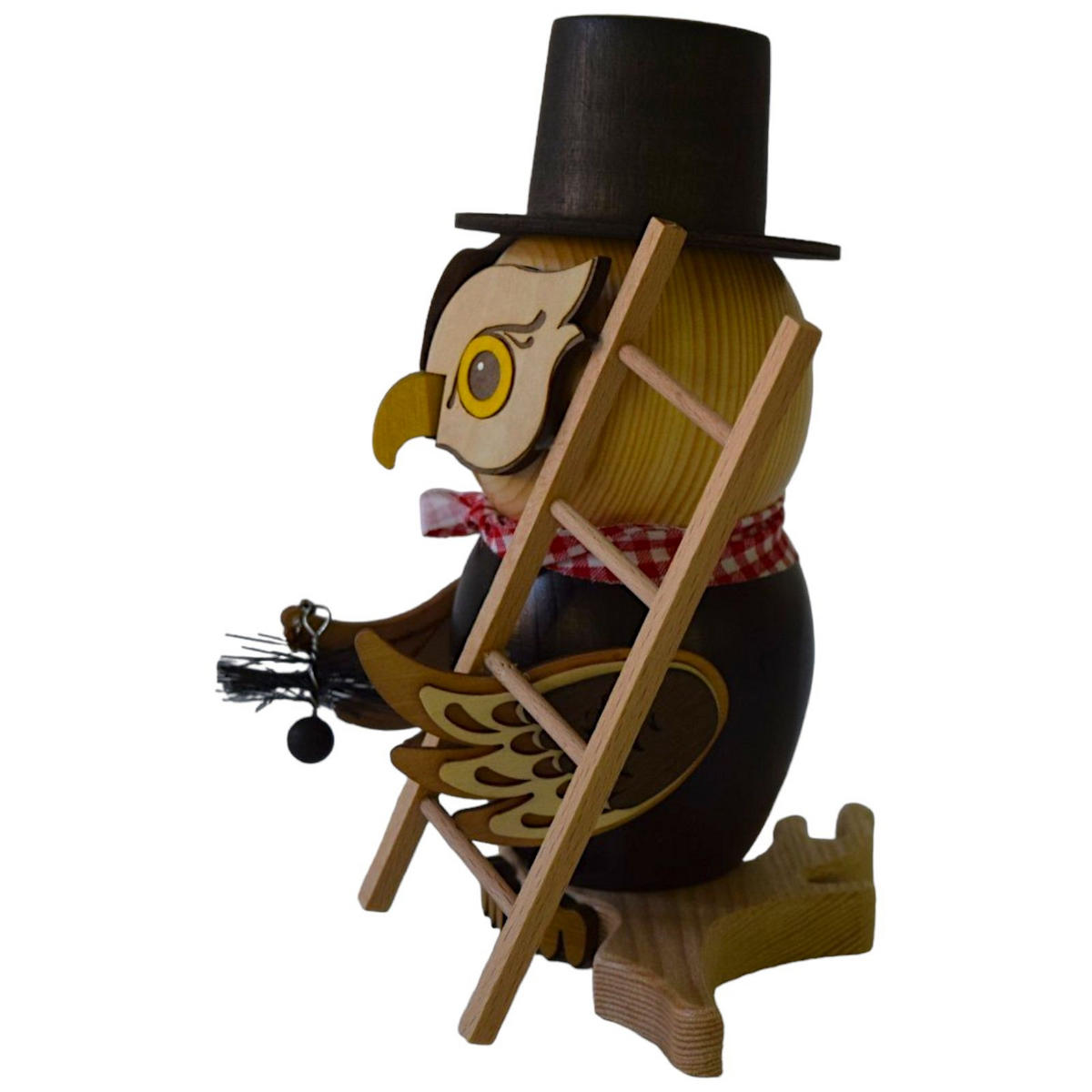 RAUCHFIGUR Eule Schornsteinfeger 15 cm - Multicolor, Holz (10/15/10cm)
