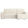 ECKSOFA Copertino Creme beidseitig montierbar - Creme/Schwarz, Kunststoff/Textil (244/145cm) - Selsey