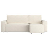 ECKSOFA Copertino Creme beidseitig montierbar - Creme/Schwarz, Kunststoff/Textil (244/145cm) - Selsey