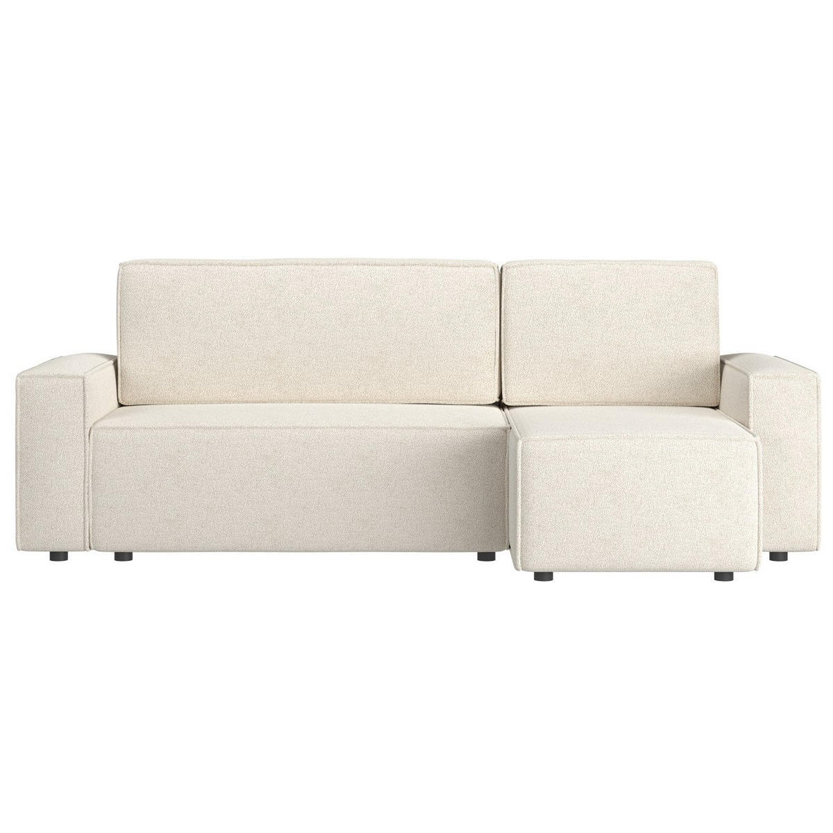 ECKSOFA Copertino Creme beidseitig montierbar - Creme/Schwarz, Kunststoff/Textil (244/145cm) - Selsey