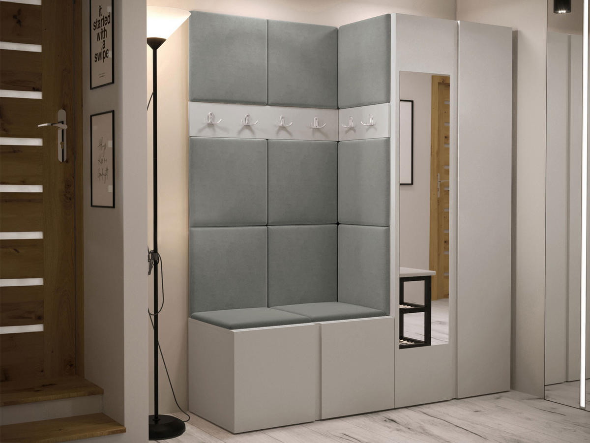 MOBILIER PENTRU HOL Orion XII - cașmir/gri, material plastic/compozit lemnos (158/186/46cm) - MIRJAN24