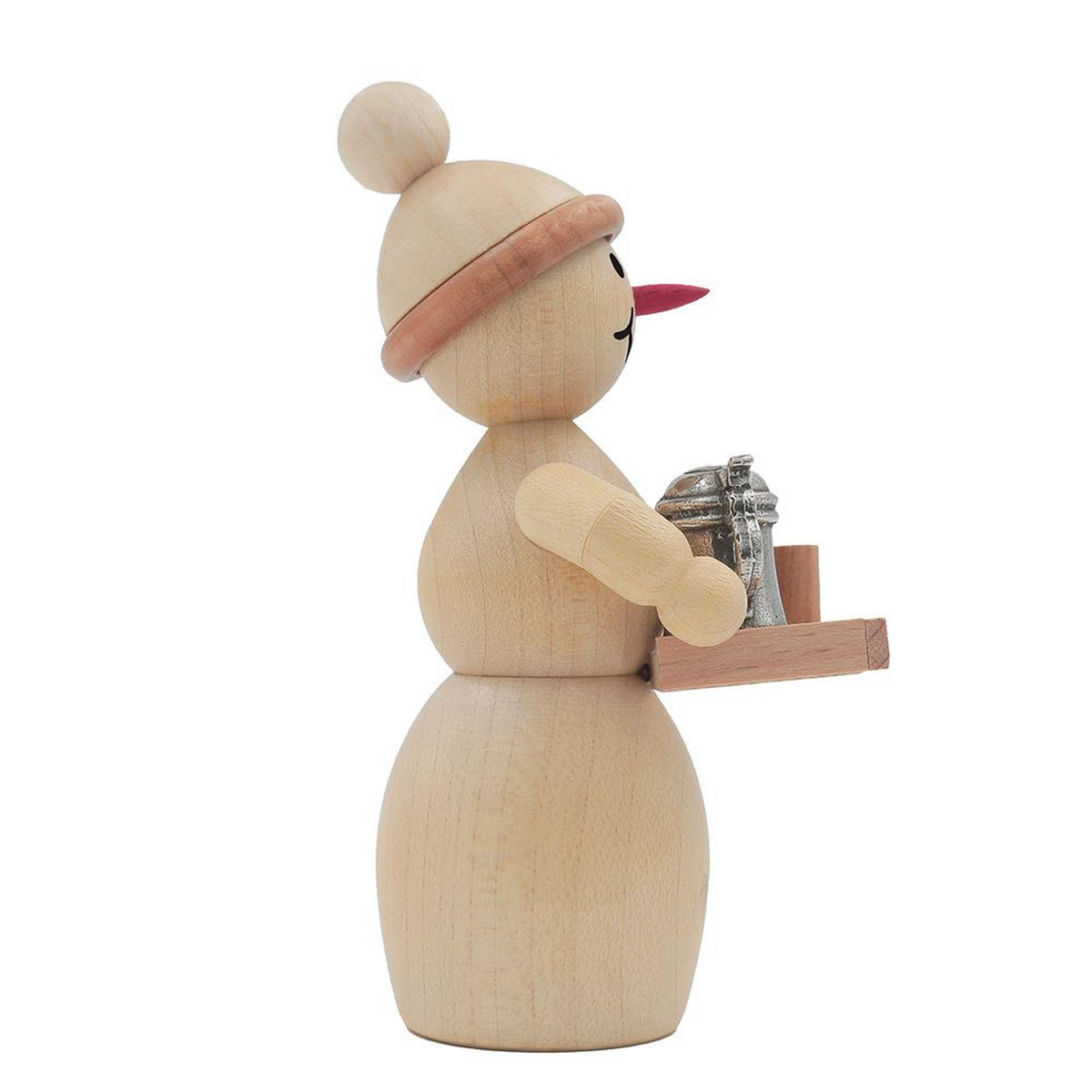 HOLZFIGUR Schneefrau Wirtin mit Bierkrug 9 cm - Multicolor, Holz (5/1/0.1cm)