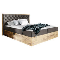 BOXBETT Wood 3 - Dunkelgrau, Holz/Textil (140/200cm) - MIRJAN24