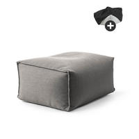 OUTDOOR POUF mit Hülle Der Ruhestifter - Dunkelgrau, Textil (65/35/55cm) - Mokebo