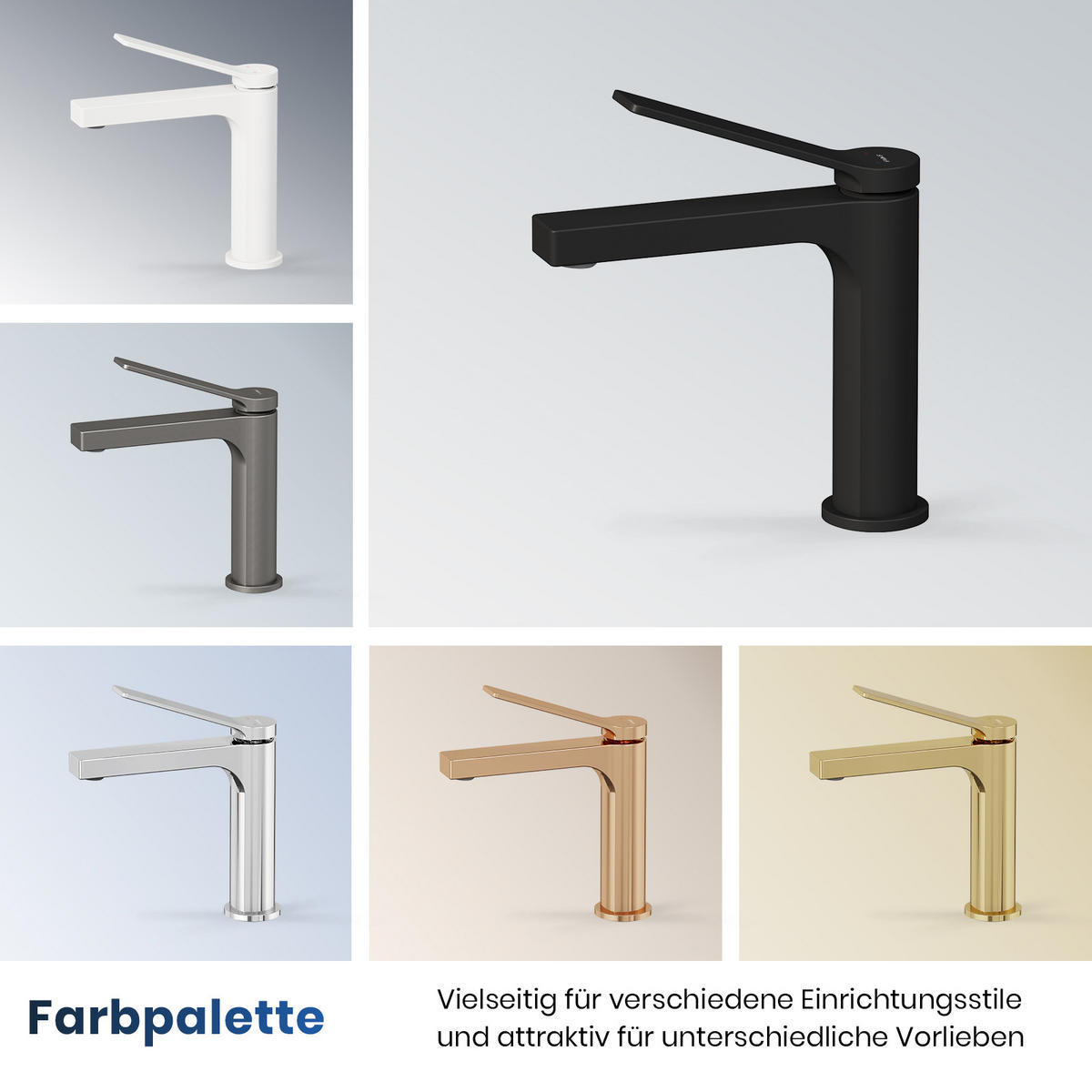 WASCHTISCHARMATUR mit Spulen-Zertifiziertem Filterelement Schwarz Matt - Schwarz, Metall (17.3/4.6/19.5cm) - EMKE
