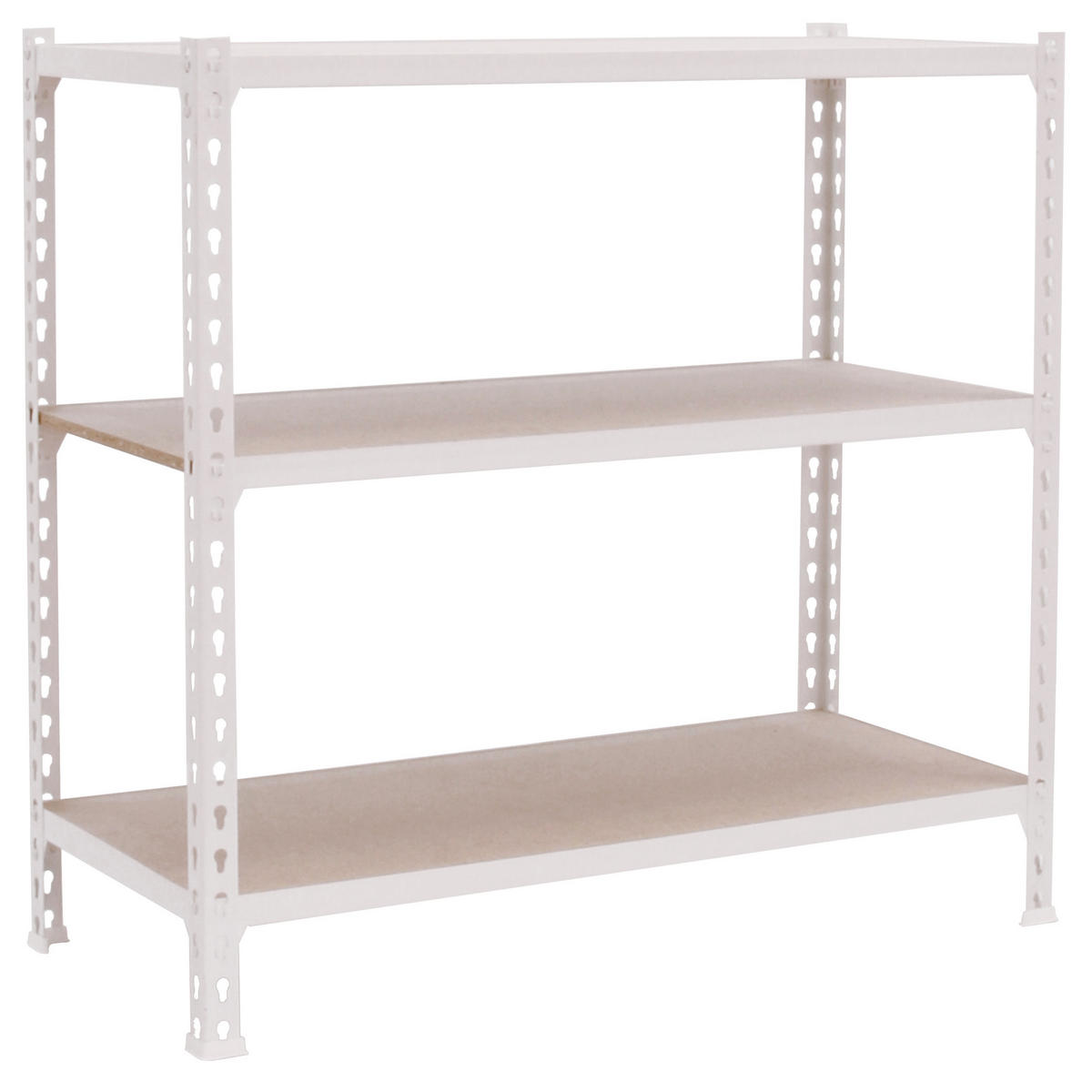 SCHWERLASTREGAL Small Muli HxBxT 100 x 80 x 40 cm 3 Fachböden Fachlast 150 kg Weiß - Weiß, Metall (80/100/40cm) - PROREGAL