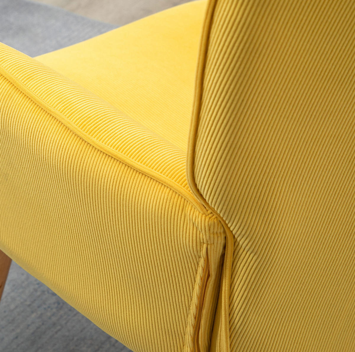 OHRENSESSEL 72/80/101 cm in Gelb mit Hocker und Buchenholzbeinen - Gelb, Textil (72/101/80cm) - Flora Grace