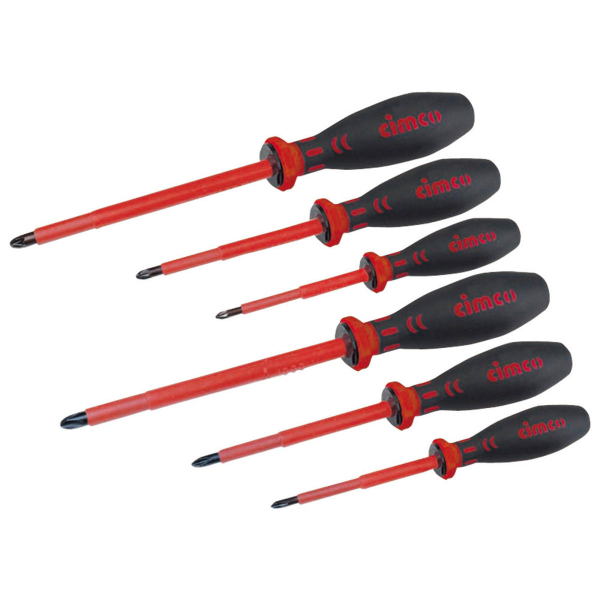 KREUZSCHLITZ-SCHRAUBENDREHER-SATZ, VDE-isoliert, 6-teilig - Multicolor, Kunststoff (320/160/40cm) - Cimco