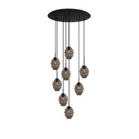 GALERIELEUCHTE Echos 8-flammig Rauch Ø 18cm - Anthrazit/Schwarz, Glas (18/18/20cm) - s.luce
