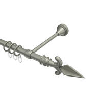 GARDINENSTANGE Primus Matteo 480 cm (geteilt in 3 x 160 cm), 1-läufig, 16 mm Ø Chrom matt - Chromfarben/Nickelfarben, Metall (480cm) - INTERDECO