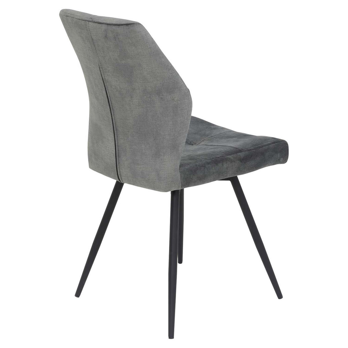 ESSGRUPPE Neelia, 5 tlg. - Tisch Betonoptik, 4 Stühle Grau - Schwarz/Grau, Holzwerkstoff/Textil (140/76/80cm) - Möbel Stellbrink