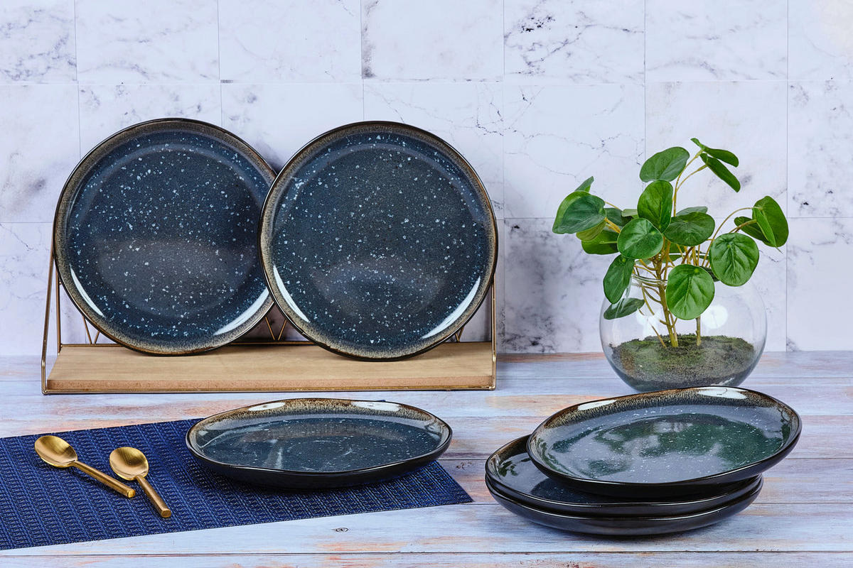 TELLER Iris Ø21,5cm - 6er-Set - Nachtblau - Blau, Keramik (21.5cm) - Björn