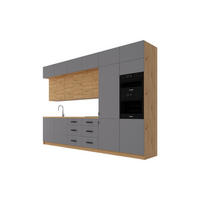 KÜCHENZEILE 360 cm - Nexa K50-G360 - in Beige & Woodline / Matt - Beige/Schwarz, Holz/Metall (360/212/582cm) - ROYAL24_MARKT