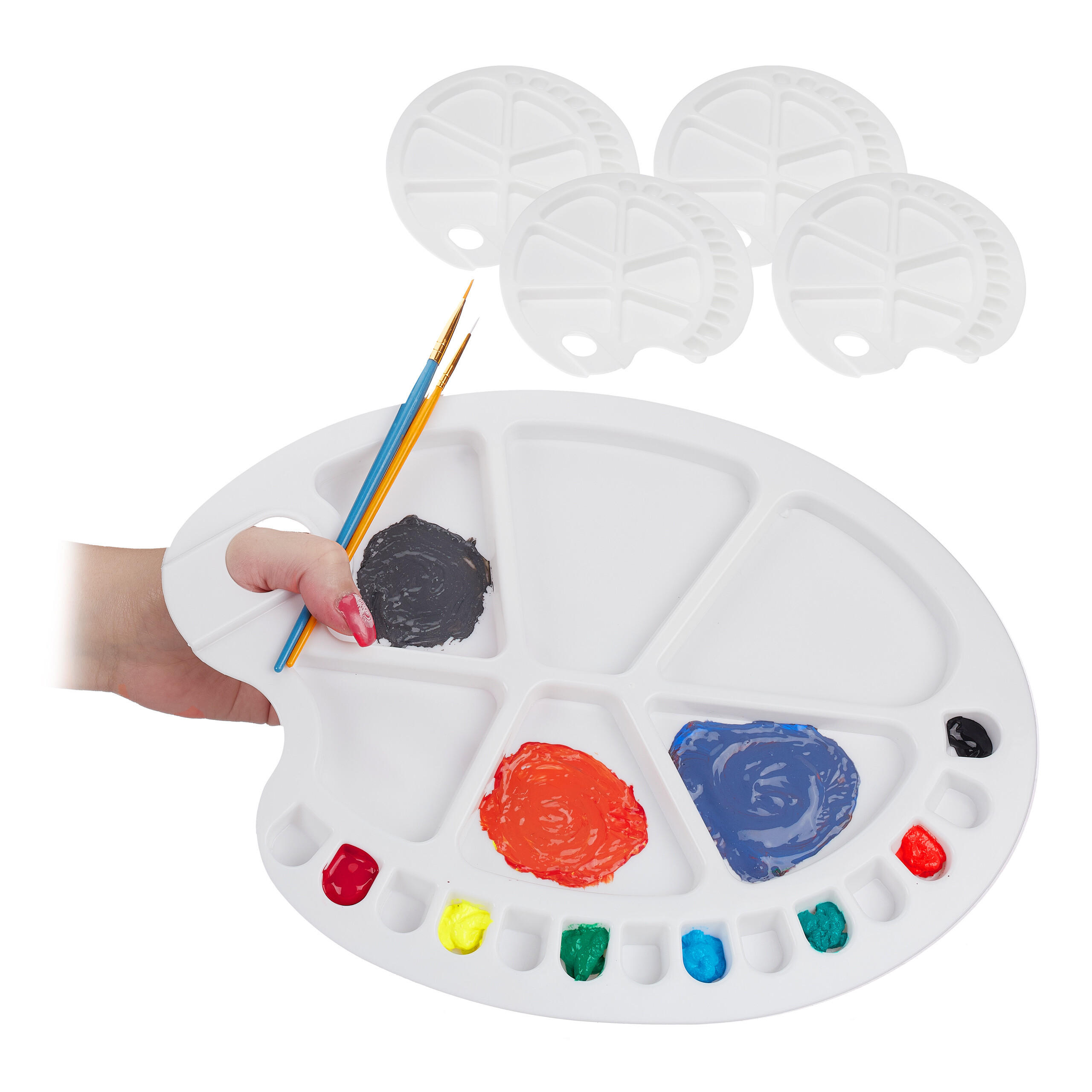 5XMISCHPALETTE - Weiß, Kunststoff - Relaxdays