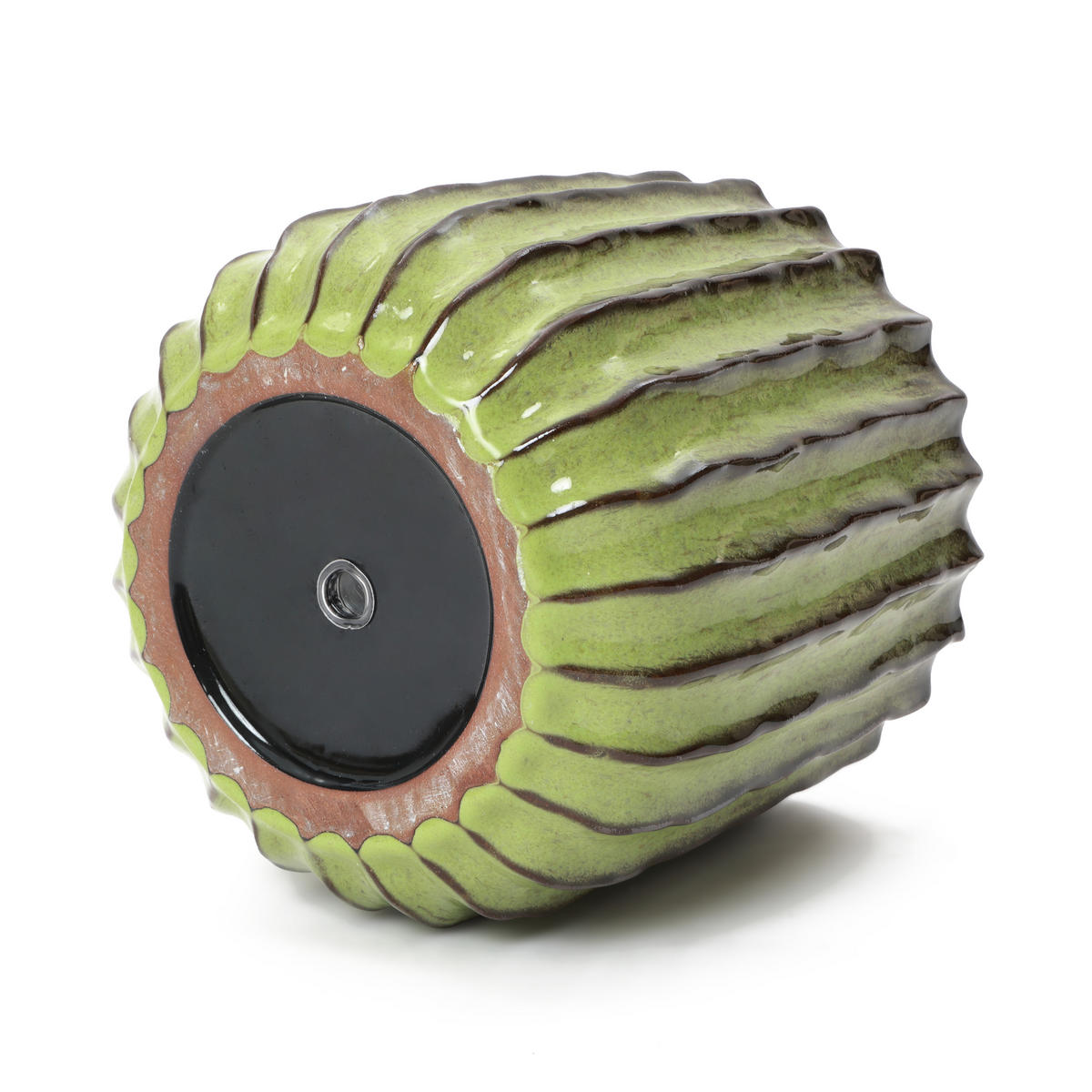 GRÜNER Keramik-Blumentopf, Durchmesser 21 cm, Höhe 21,5 cm - Grün, Keramik (21cm) - Hometopia