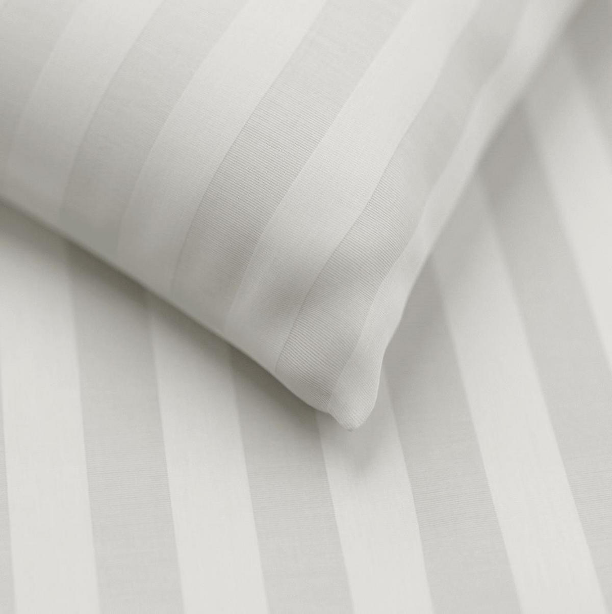 BETTWÄSCHE Damast 135x200 Silber Grau gestreift - Baumwoll Bettbezug Made in Germany - Silberfarben, Textil (155/220cm) - Carpe Sonno