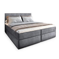 BOXBETT PELLIO 180x200 cm mit Matratze und Topper - Grau - Grau, Holz (180/200cm) - MASSENO