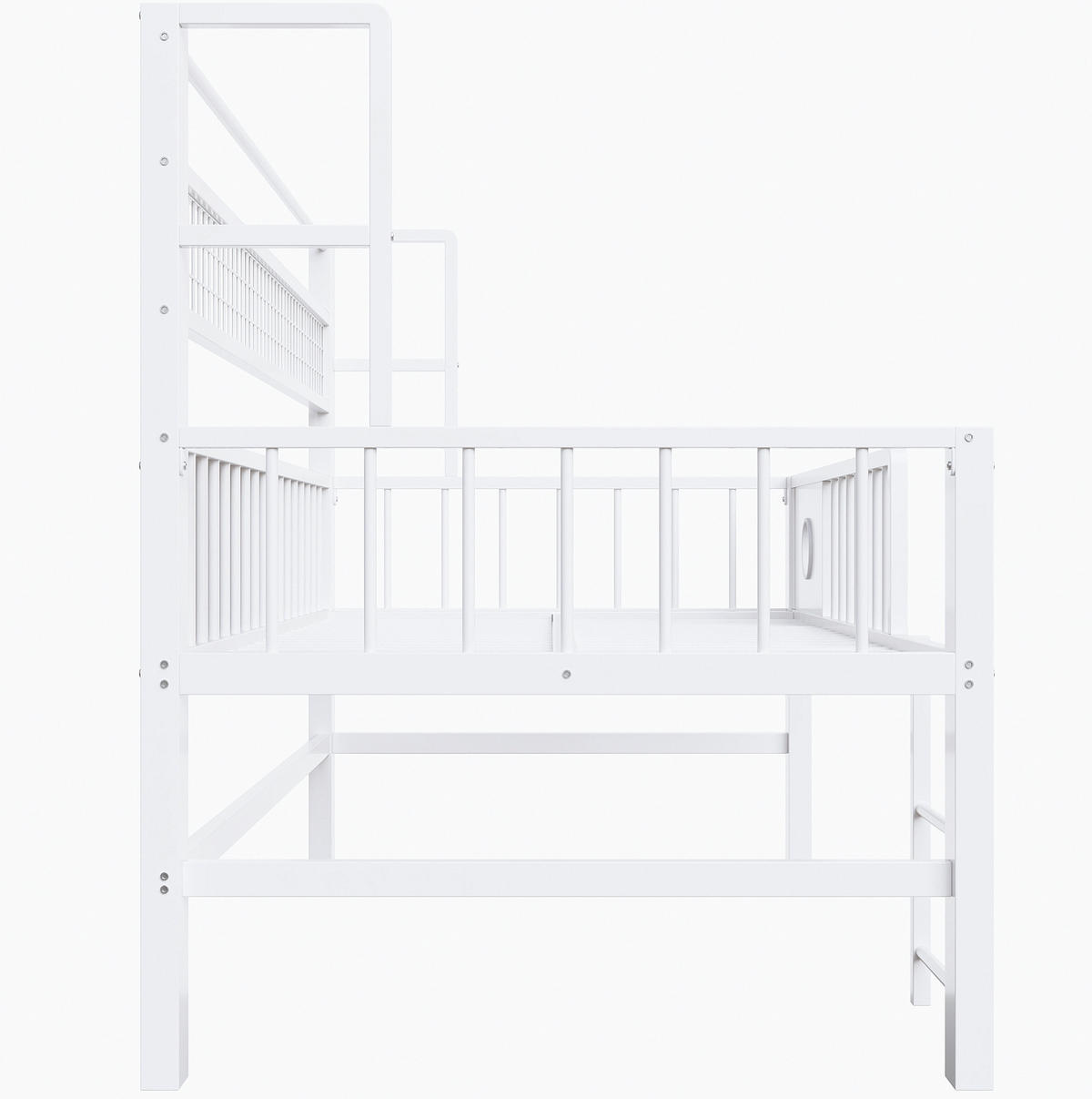 KINDERHOCHBETT niedrig mit Stauraum 90x200 cm Metall Weiß - Weiß, Metall (90/200cm) - Beauniv