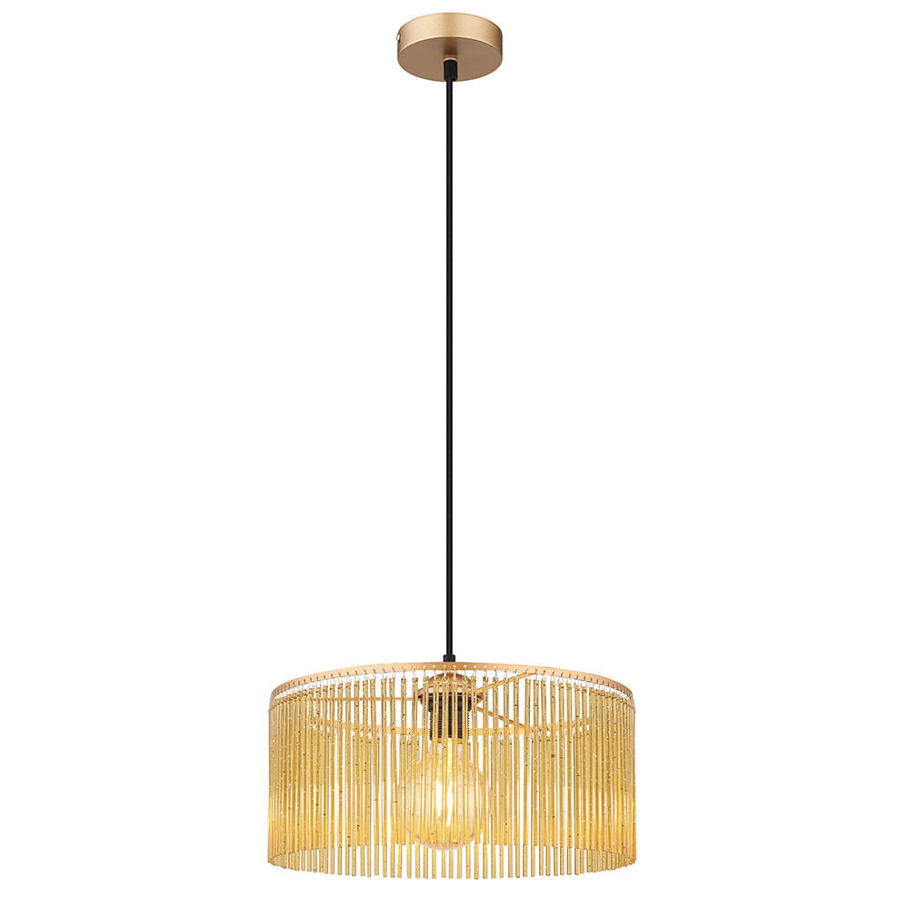 HÄNGELEUCHTE LEEDS Gold Acrylstäbe - Goldfarben, Metall (35/35/135cm) - Nowa