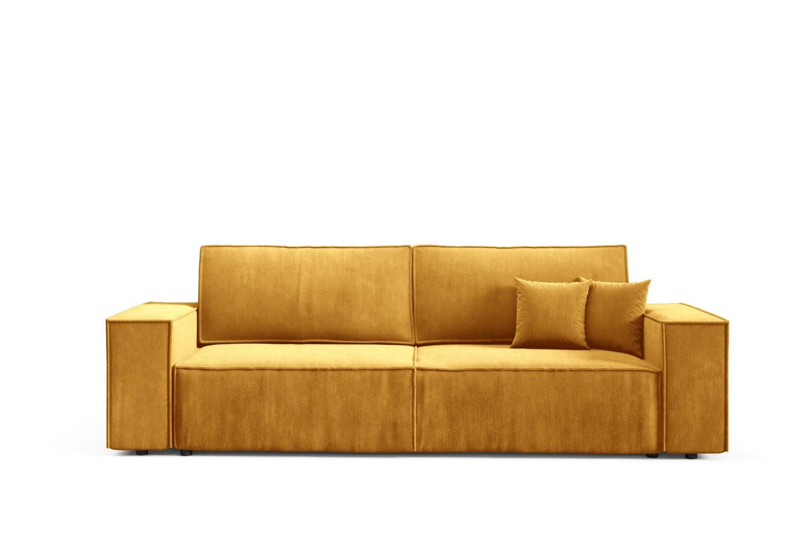 SCHLAFSOFA mit Bettkasten Gelb - Gelb, Textil (255/88/102cm) - Furnisell