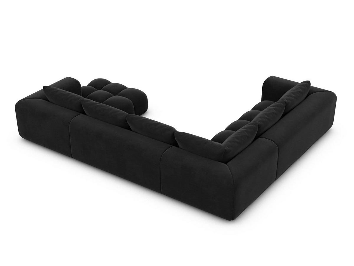 WOHNLANDSCHAFT Casaluna U-Form Schwarz Samtstoff - Schwarz, Kunststoff (338/88/267cm)