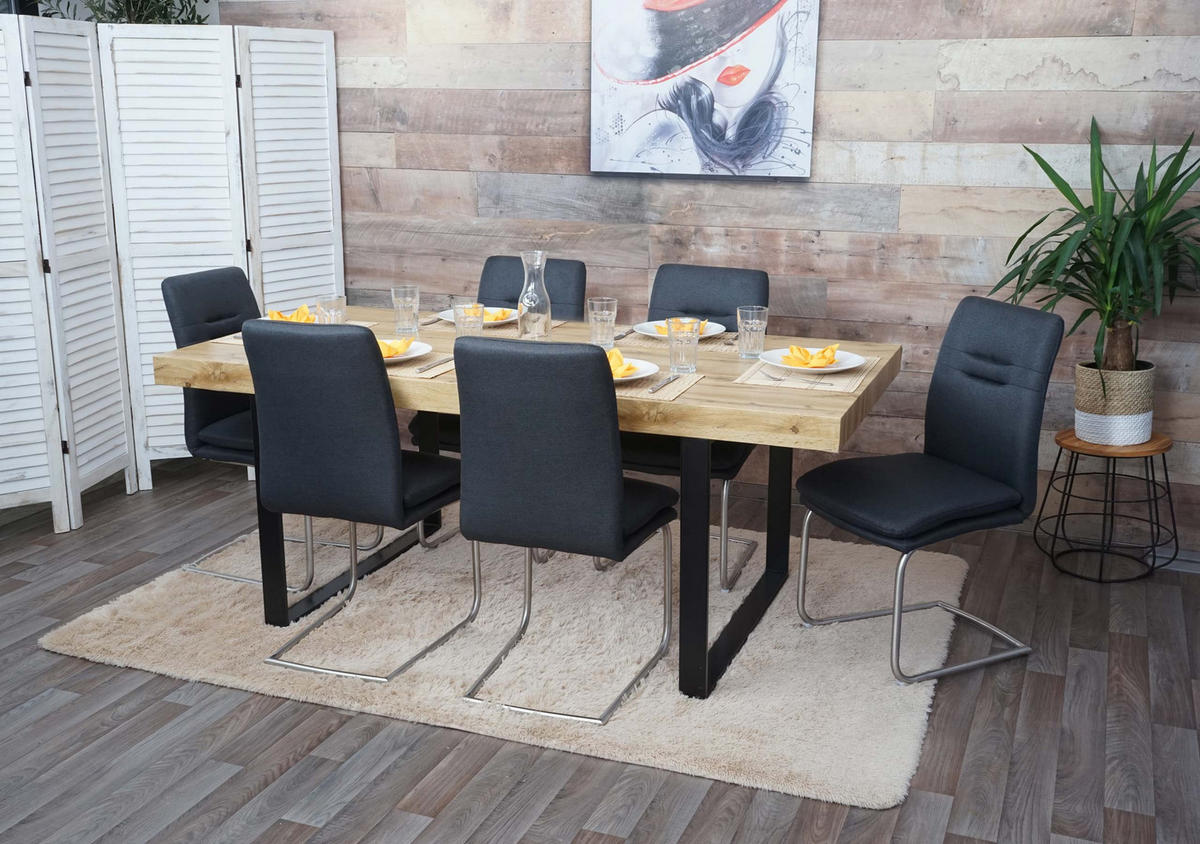 ESSZIMMERSTUHL Anthrazit 6er-Set - Anthrazit, Textil (47/92/57cm) - MCW