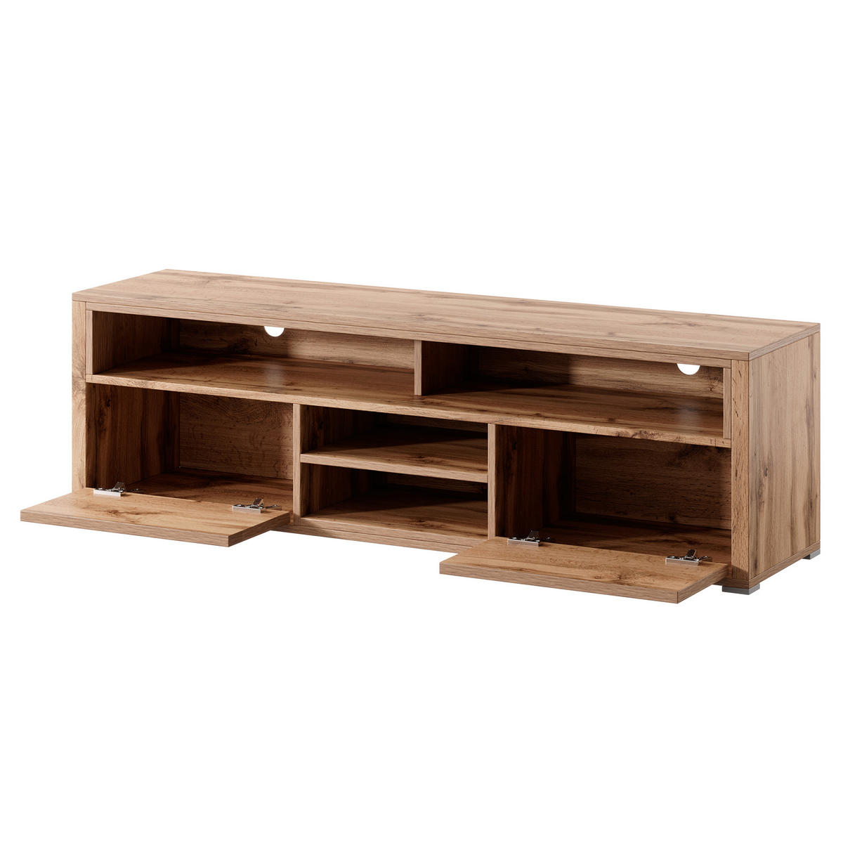 TV-ELEMENT Bella mit 2 Türen und offenem Regal, eiche Wotan - Eichefarben, Holzwerkstoff (137/42.5/33cm) - Beautysofa