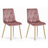 STUHL BOSA 2-er Set, Rosa, Metallbeine in Holzfarbe - Rosa, Textil/Metall (44/89/40cm) - Komodee