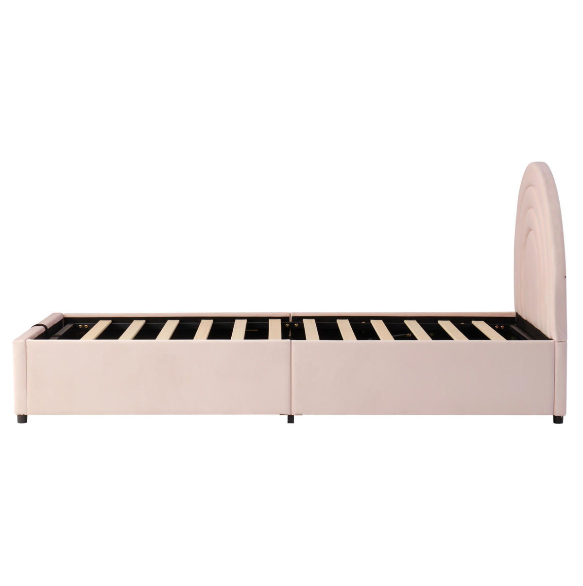 BETT mit hydraulischem Stauraum 90x200 cm Samt Pink - Pink, Metall (90/200cm) - Beauniv