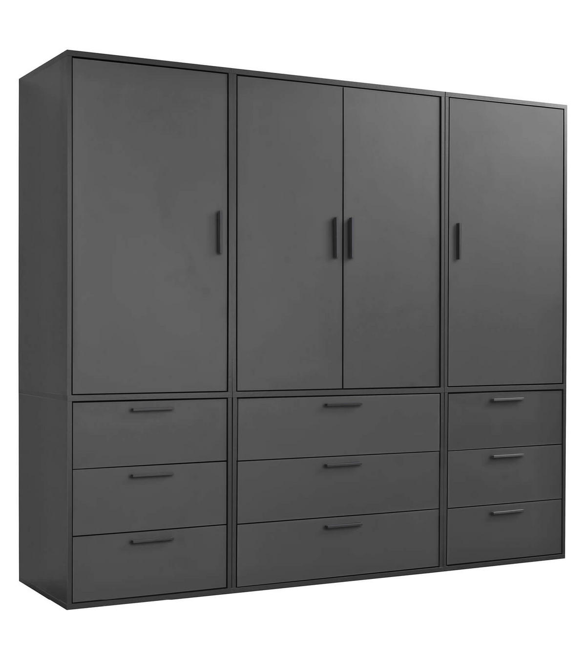 KLEIDERSCHRANK Der Grenzenlose - Anthrazit, Holzwerkstoff (210/187/58cm) - Mokebo