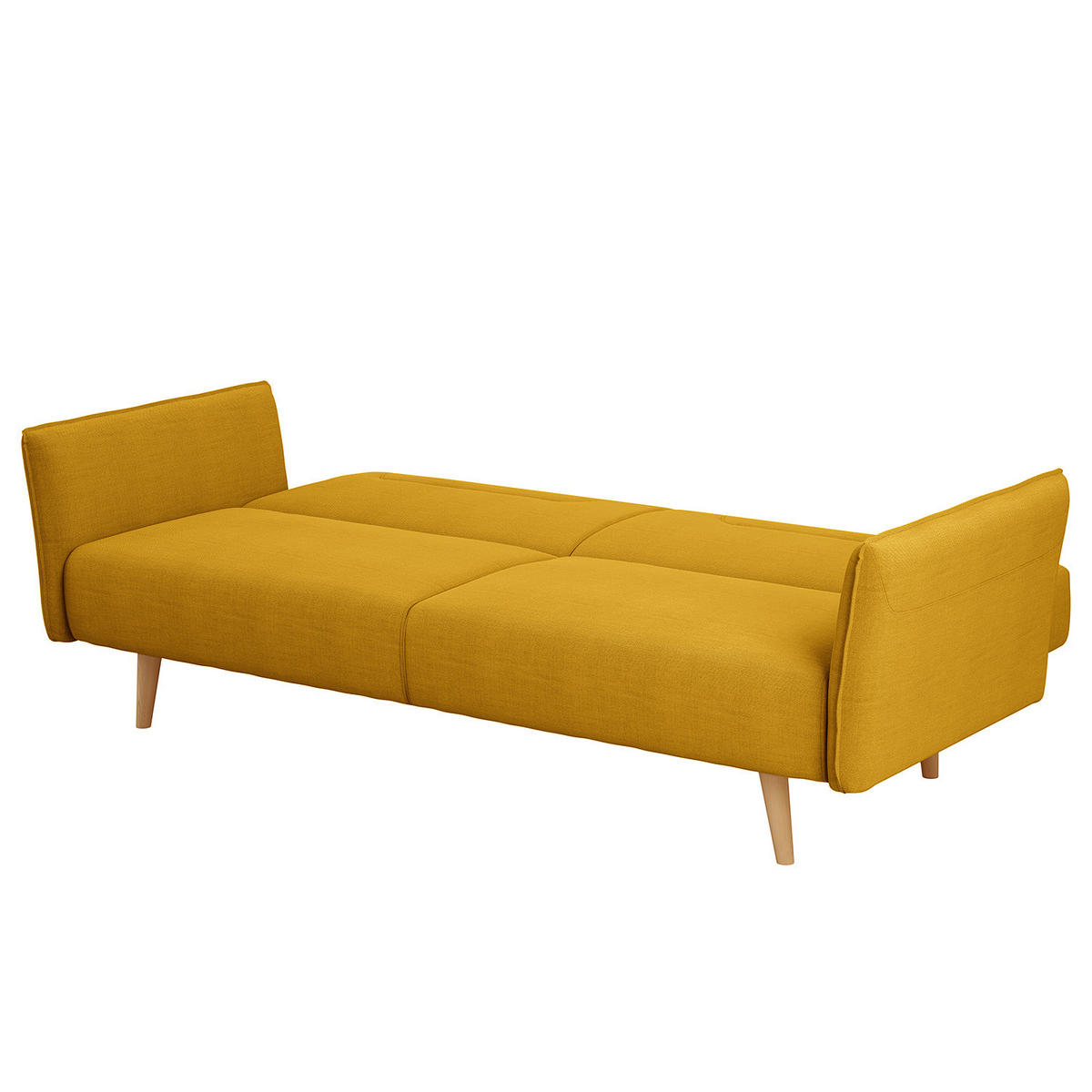 SCHLAFSOFA - Webstoff - Beige/Gelb, Holz/Textil (220/83/97cm) - home24