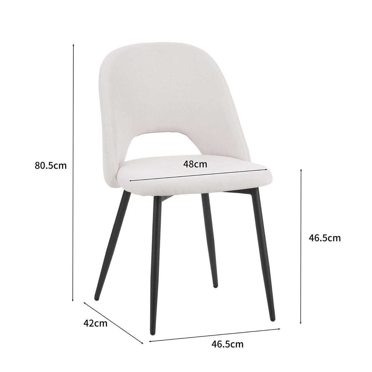 ESSZIMMERSTUHL SILVI Stoff 2er-Set - Beige, Metall (48/81/53cm) - Albatros