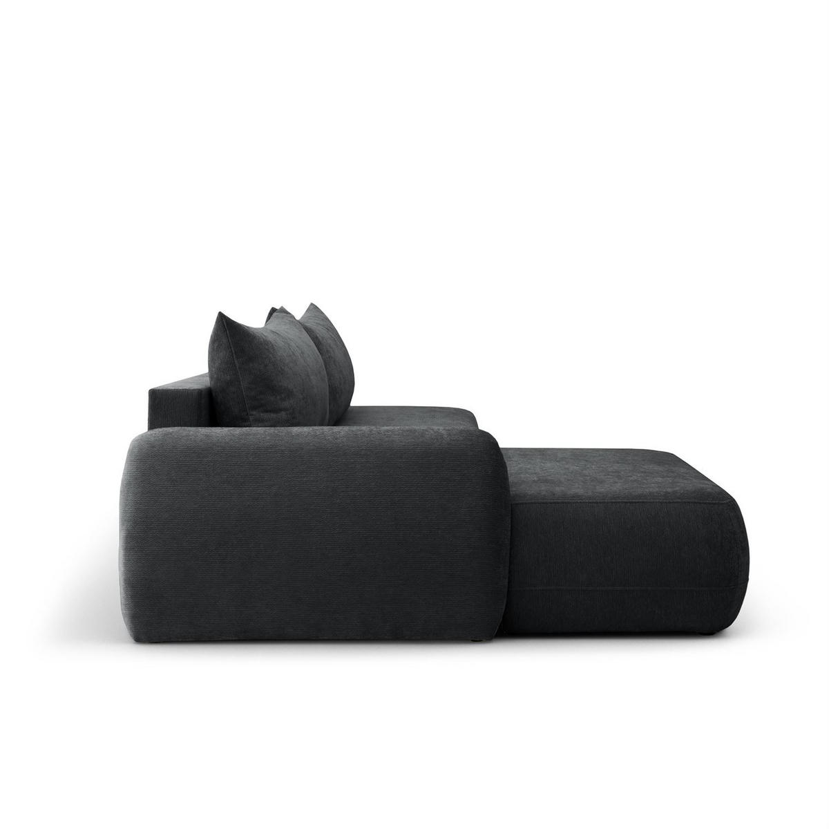 ECKSOFA GOYA mit Schlaffunktion und Bettkasten, Linke, Perfect Harmony 90 - Graphitfarben, Textil (184/302cm) - Lookway