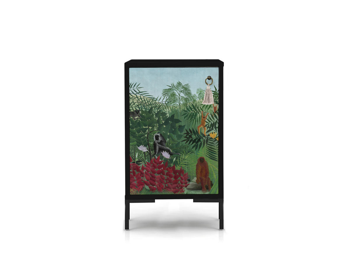 NACHTTISCH aus MDF im Salvage-Stil ROSSEAU - Multicolor/Schwarz, Holzwerkstoff (30/65/40cm) - RNT By Really Nice Things