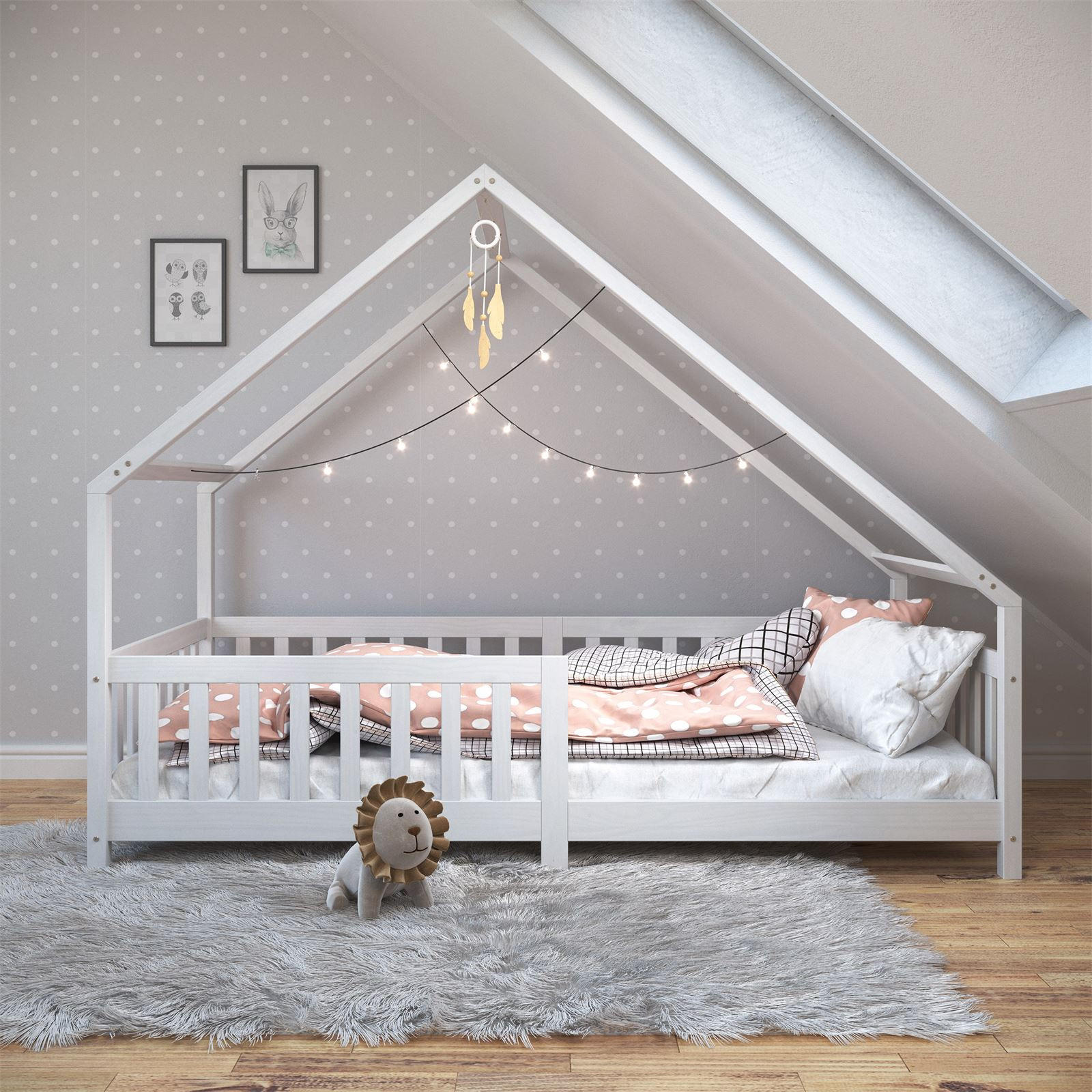 HAUSBETT CORA 90x200 cm - Weiß, Holz (96/158/206cm) - IDIMEX